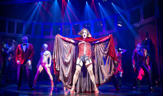 Rocky Horror Show 2013 tour. Oliver Thornton as Frank'n'Furter with cast. Production photography: Manuel Harlan