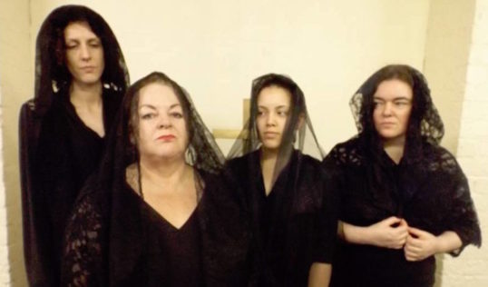 Bernarda and her daughters (L-R): Lindsay Corr, Irene Cuthbert, Ruth Murphy and Eliza Shackleton. Photo Leitheatre