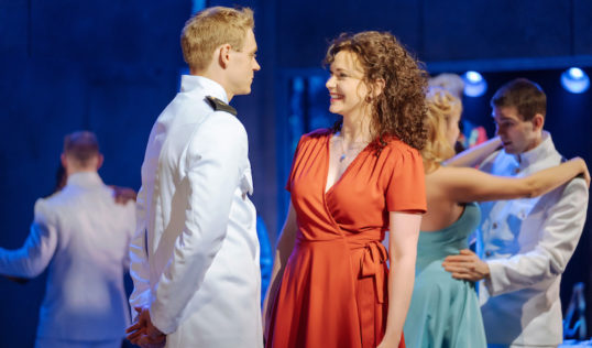 Jonny Fines as Zack Mayo and Emma Williams as Paula Pokrifki in An Officer and a Gentleman. Photograph: Manuel Harlan