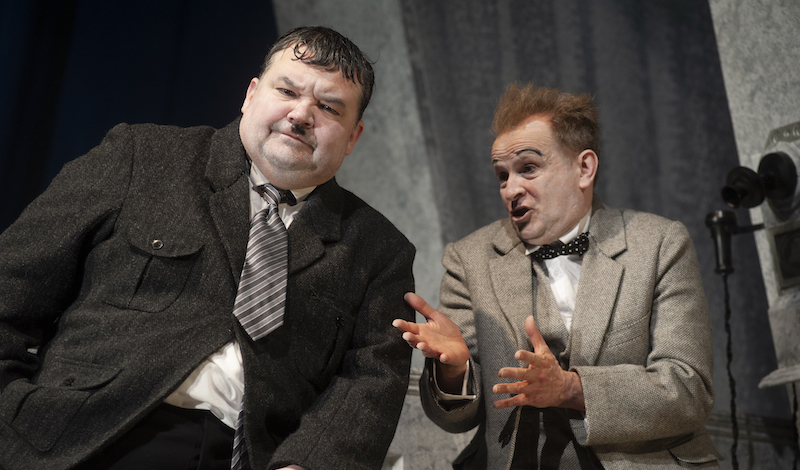 Steve McNicoll as Oliver Hardy and Barnaby Power as Stan Laurel in the Royal Lyceum production of Tom McGrath’s ‘Laurel & Hardy’ directed by Tony Cownie