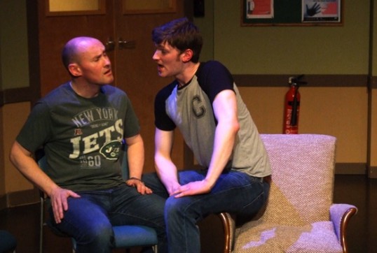Alan Richardson (Eddie) and Calum Barbour (Campbell) in Leitheatre's 2014 production of Takin Over The Asylum by Donna Franceschild. Photo © Marion Donohoe
