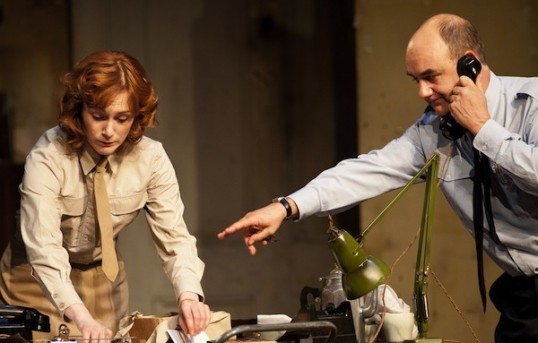 Laura Rogers as Kay Summersby and David Haig as Group Captain Dr. James Stagg. Photo © Drew Farrell