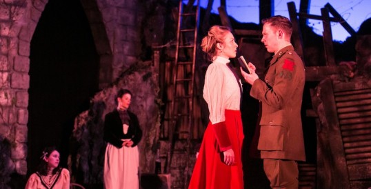 Emily Bowker as Isabelle Azaire and Edmund Wiseman as Stephen Wraysford in the 2015 UK tour of Birdsong credit Jack Ladenburg