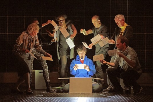 Joshua Jenkins (Christopher) and the cast of The Curious Incident. Photo: Brinkhoff Âgenberg
