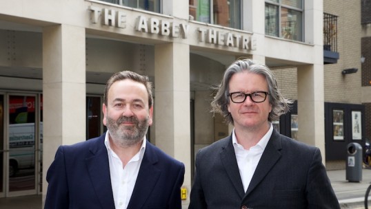 Neil Murray and Graham McLaren pictured in front of the Abbey Theatre, Dublin, where they will take over as directors in 2017. Photo: Lensmen Photography
