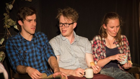 Philip Todd, Cameron Potts and Kirsty Geddes. Photo: Foolproof Theatre
