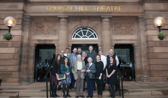 The Church Hill Theatre team and Cllr Richard Lewis with Christelle Steele and Deryk Gould. Photo: Jane Barlow 