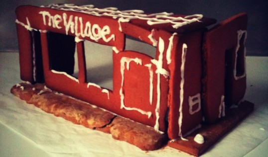 The Village pub ready for the VPT Office Xmas Party 2015. Gingerbread and image James Ley