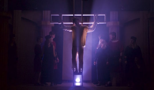 The Crucifixion scene. Photo: Mark Gorman