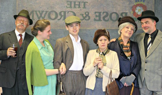 Oliver Cookson, Hannah Bradley, Chris Bain, Hilary Davies, Beverly Wright and Charles Finnie. Photo Arbery Productions
