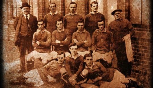 Heart of Midlothian Football Club's 1914-15 team, many of whom signed up to McCrae's battalion.
