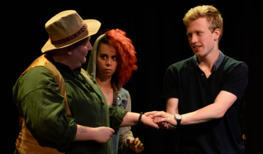 Ganymede Typecast Productions EdFringe 2018 Ash Alexander, Kiara Pascale and Isaac Allen. Pic Alex Addison