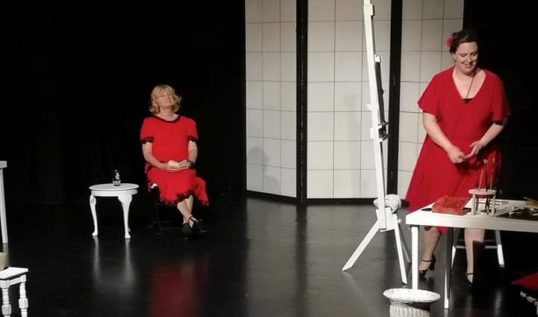 Rosemary (Carol Metcalf) and Joan (Katy-Louise Pritchett) in Prelude and Fugue. Pic: Theatre Broad