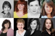 Some of the cast who will be playing Young Woman in Knives in Hens at the Lyceum in the memorial to Pauline Knowles.: Fiona Bell, Sally Reid, Louise Ludgate and Victoria Liddelle; Elaine C. Smith, Ros Steen, Rebecca Elise and Helen MacKay