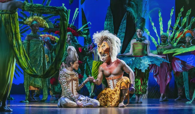 Josslynn Hlenti (Nala), Dashaun Young (Simba) and the company in Disney’s The Lion King UK & Ireland tour © Disney
