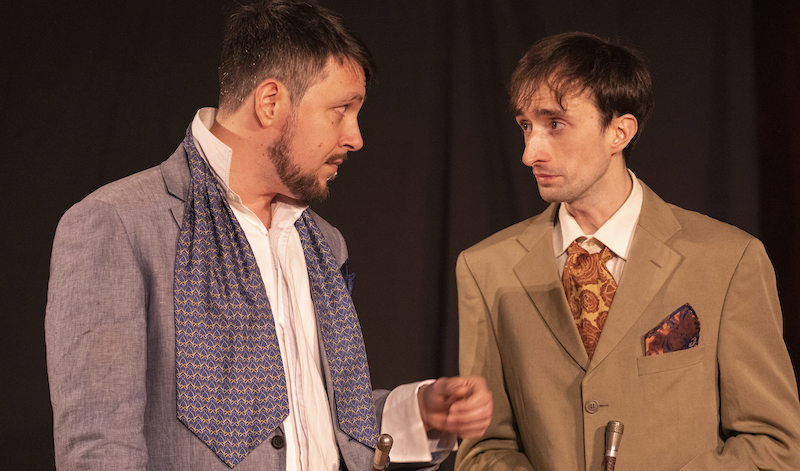 Steven Bradley Croall as Tonino, Alistair Wales as Florindo_The Venetian Twins_photo from Arkle Theatre